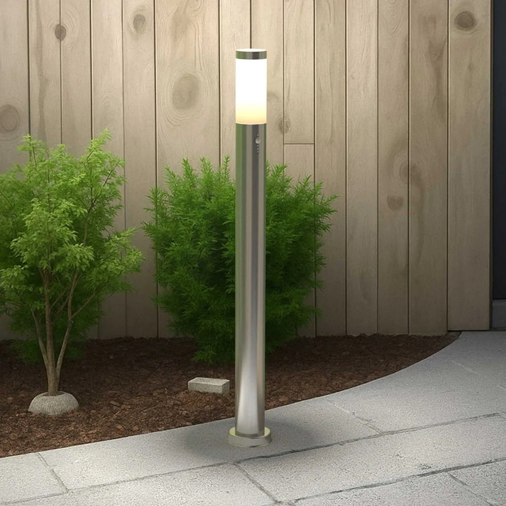 Paletto da giardino con Sensore Movimento 1m in Acciaio Inox E27