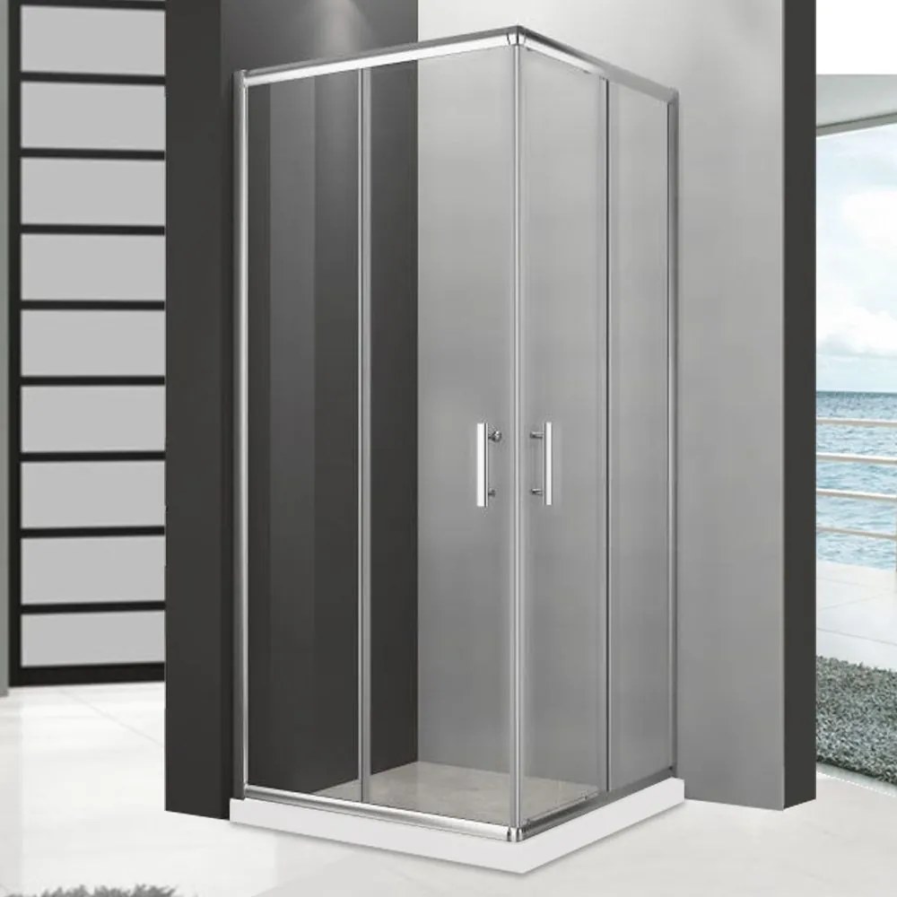 Box doccia 70X120 H195 da 6mm profilo in alluminio cromo e cristallo trasparente