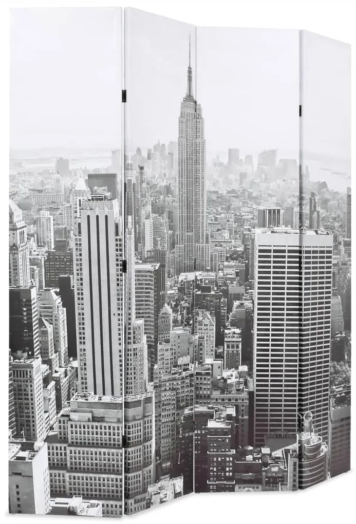 Paravento pieghevole 160x170 cm stampa new york bianco e nero