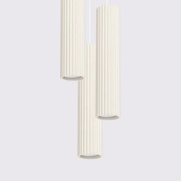 Sollux SL.1595 - Lampadario a sospensione con filo KARBON 3xGU10/10W/230V color crema