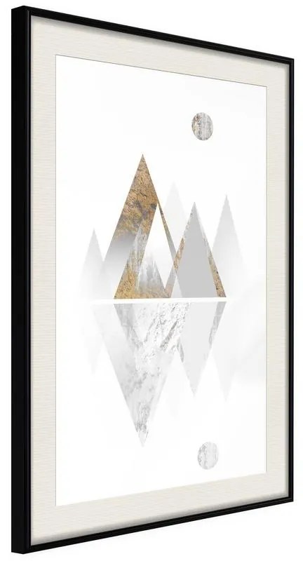 Poster  Sun and Mountains  Cornice Quadri Cornice nera con pass-partout, Larghezza x Altezza Home decor 30x45