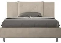 Letto Matrimoniale Francese 140x210 cm con Rete e Contenitore Appia Sabbia