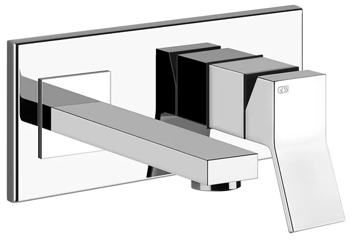 Parte Esterna Miscelatore lavabo a Parete Bocca Corta Senza Scarico senza parte incasso cromo Rettangolo K 53089 Gessi