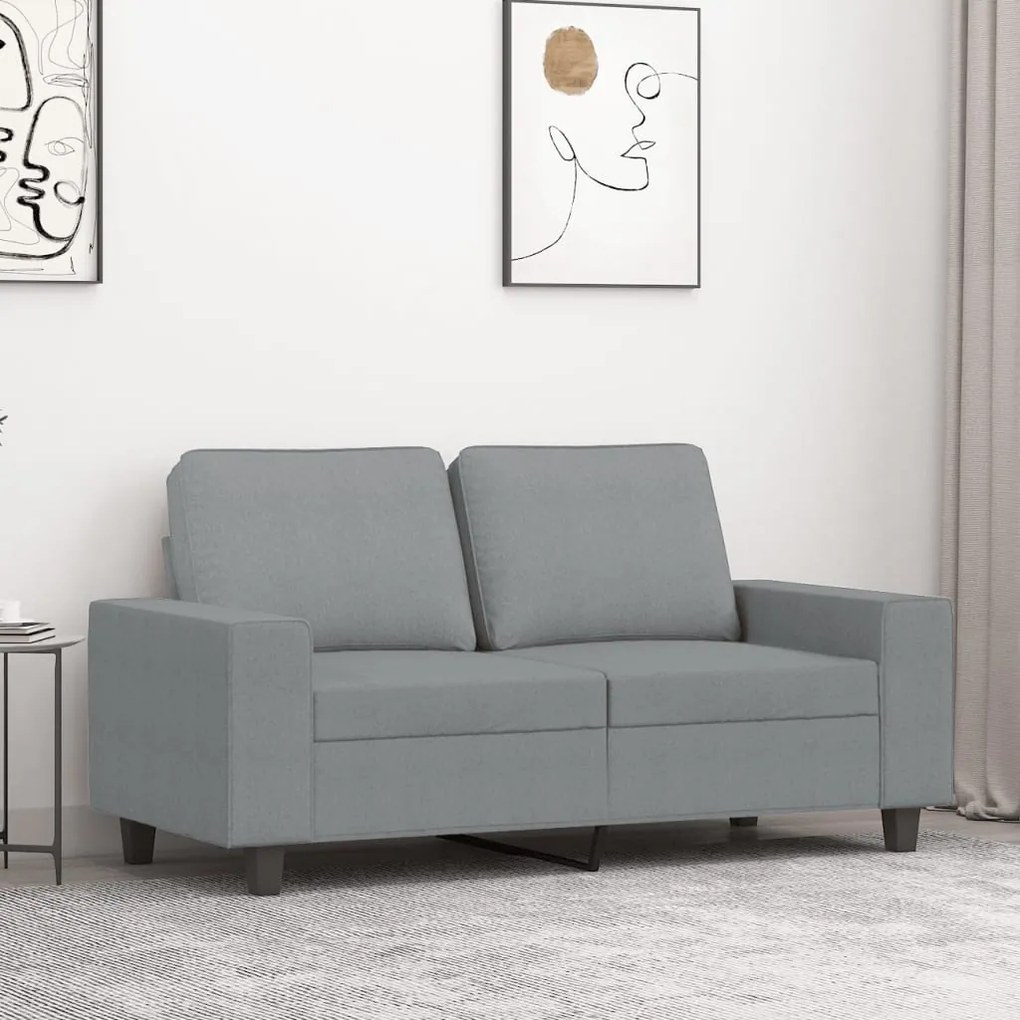 Divano A 2 Posti Grigio Chiaro 120 Cm İn Tessuto /
