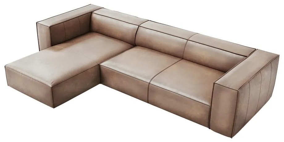 Divano angolare in pelle marrone chiaro (angolo sinistro) Madame - Windsor &amp; Co Sofas