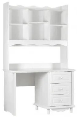Scrivania con libreria integrata di colore bianco in stile provenzale PRINCESS 815-Arrediorg.it