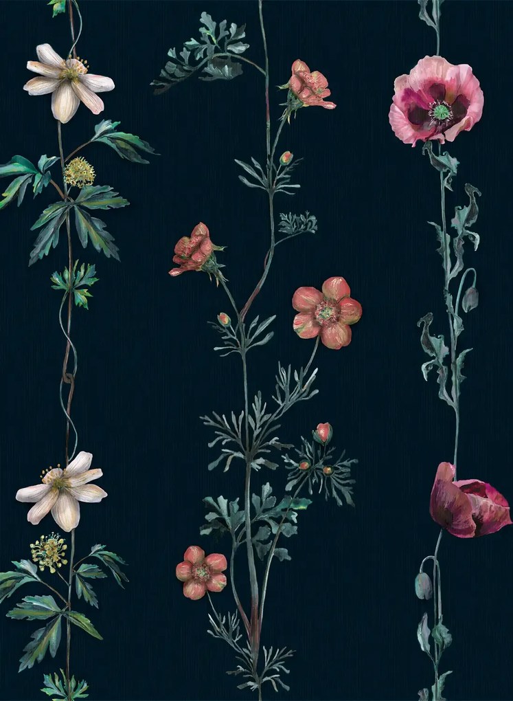 Coordonne Carta da parati Climbing Flowers - Marine