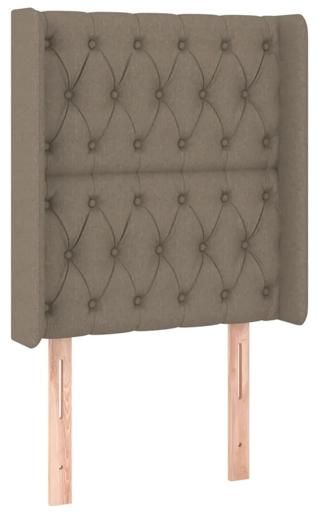 Testiera ad orecchio tortora 83x16x118/128 cm in tessuto