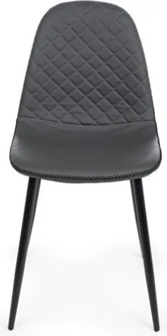 Sedie Da Interno Imbottite In Similpelle Grigio Gambe Nere Amanda PU Bizzotto - 4 Pz