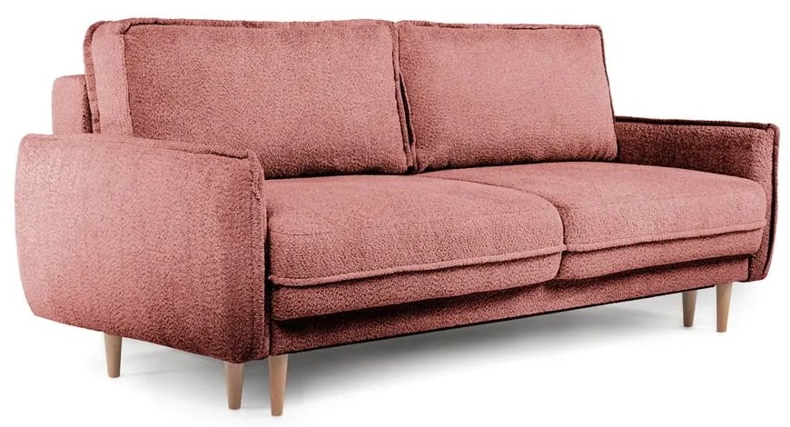 Divano letto rosso in tessuto bouclé 215 cm Patti - Bonami Selection