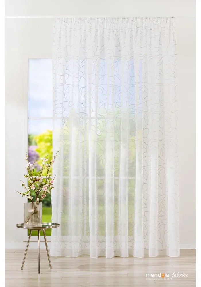 Tenda sottile bianca/grigia 140x245 cm Amanda – Mendola Fabrics