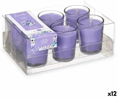 Set di Candele Profumate 16 x 6,5 x 11 cm (12 Unità) Bicchiere Lavanda