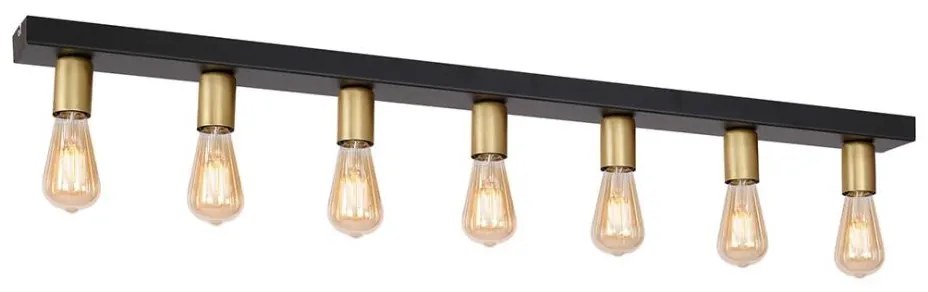 Faretto FILO 7xE27/60W/230V nero/oro