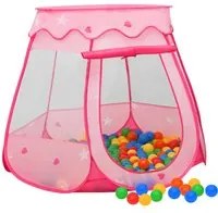 Tenda da Gioco per Bambini Rosa con 250 Palline 102x102x82 cm