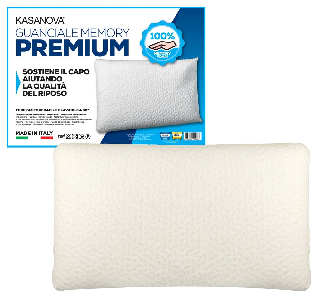 Cuscino guanciale in memory foam Premium