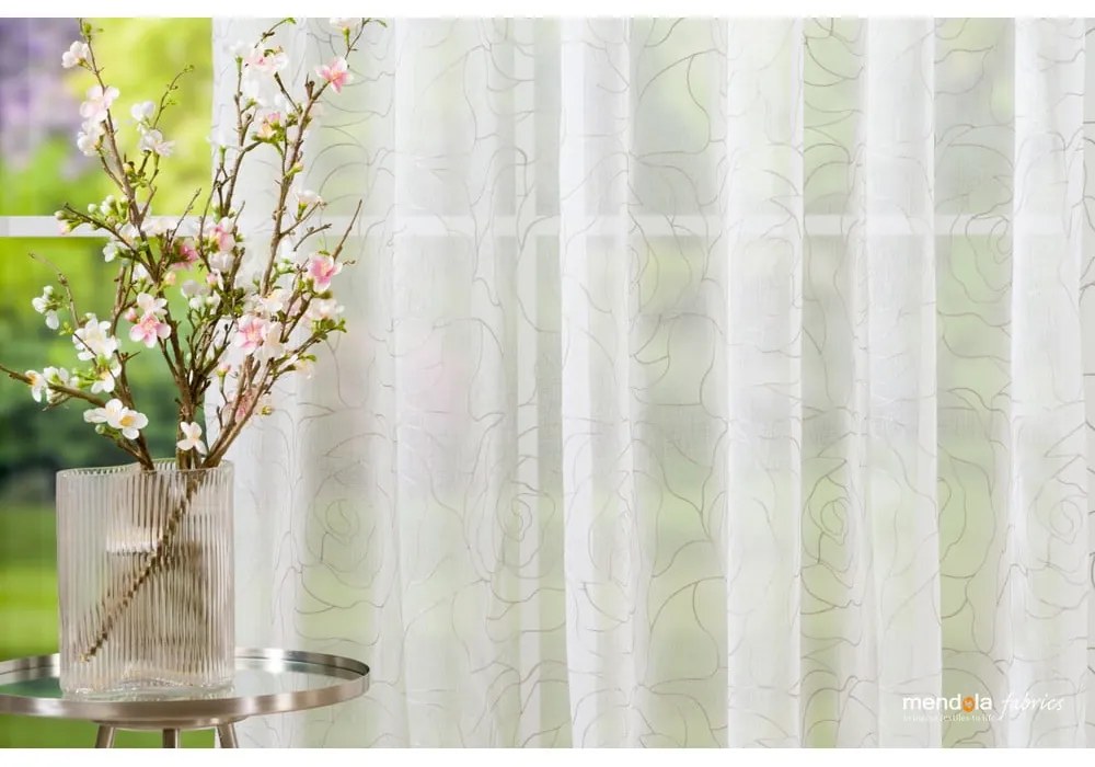 Tenda sottile bianca/grigia 140x245 cm Amanda – Mendola Fabrics