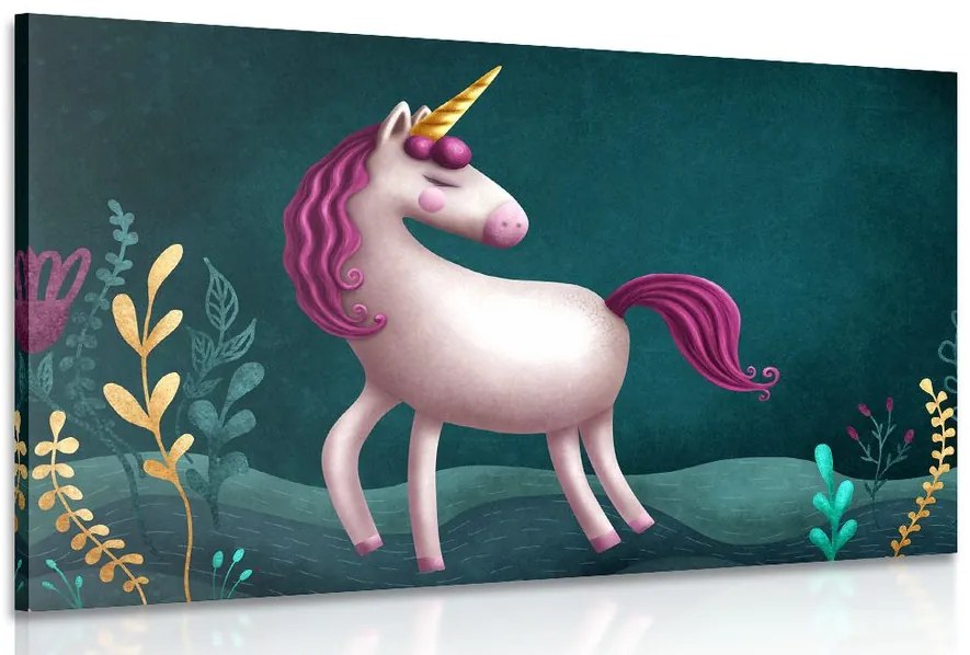Quadro su tela – Unicorno fiabesco