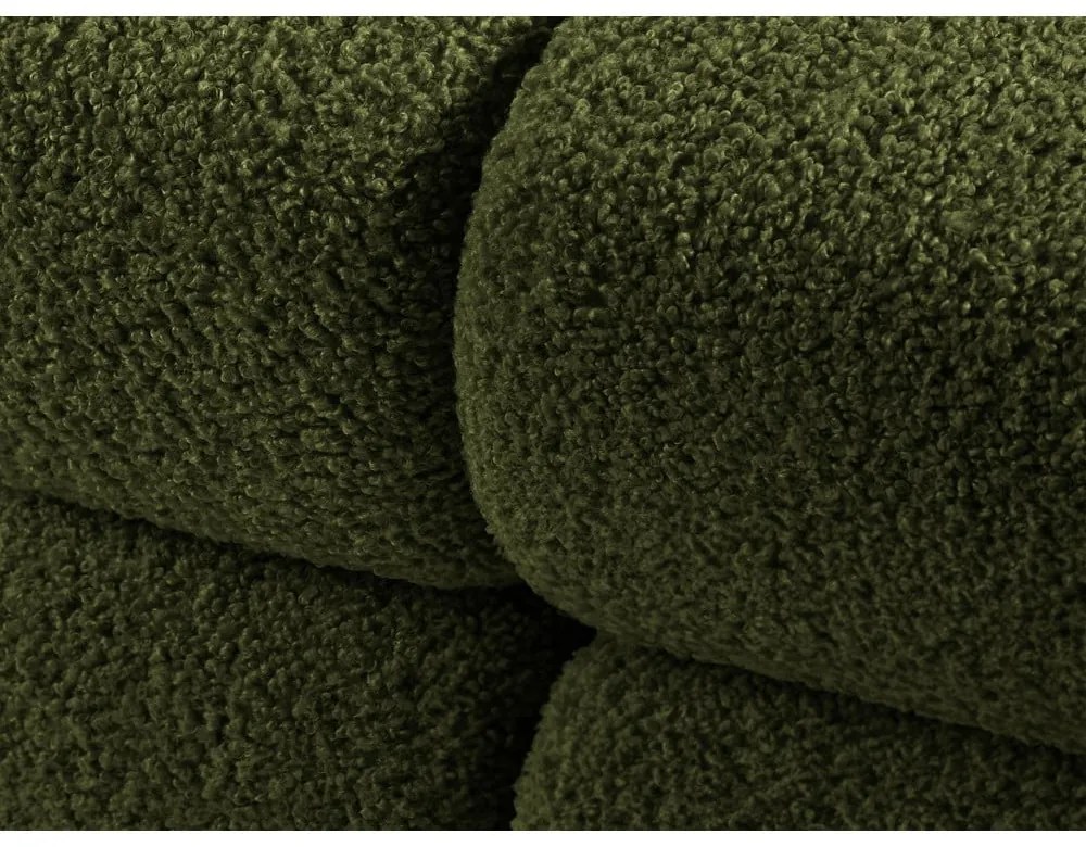 Divano componibile verde con rivestimento in bouclé 288 cm Bellis – Micadoni