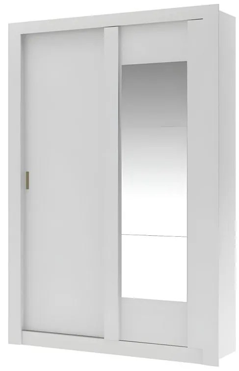 Armadio 2 ante scorrevoli con specchio L.152 cm Bianco - PETTERI