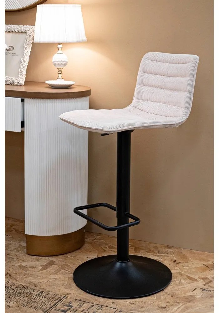 Sgabello da bar bianco e nero con altezza regolabile (altezza seduta 61 cm) Malia - Mauro Ferretti