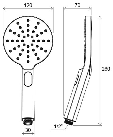 Ravak X07P233 - Doccetta a mano con pulsante FLAT, cromo lucido