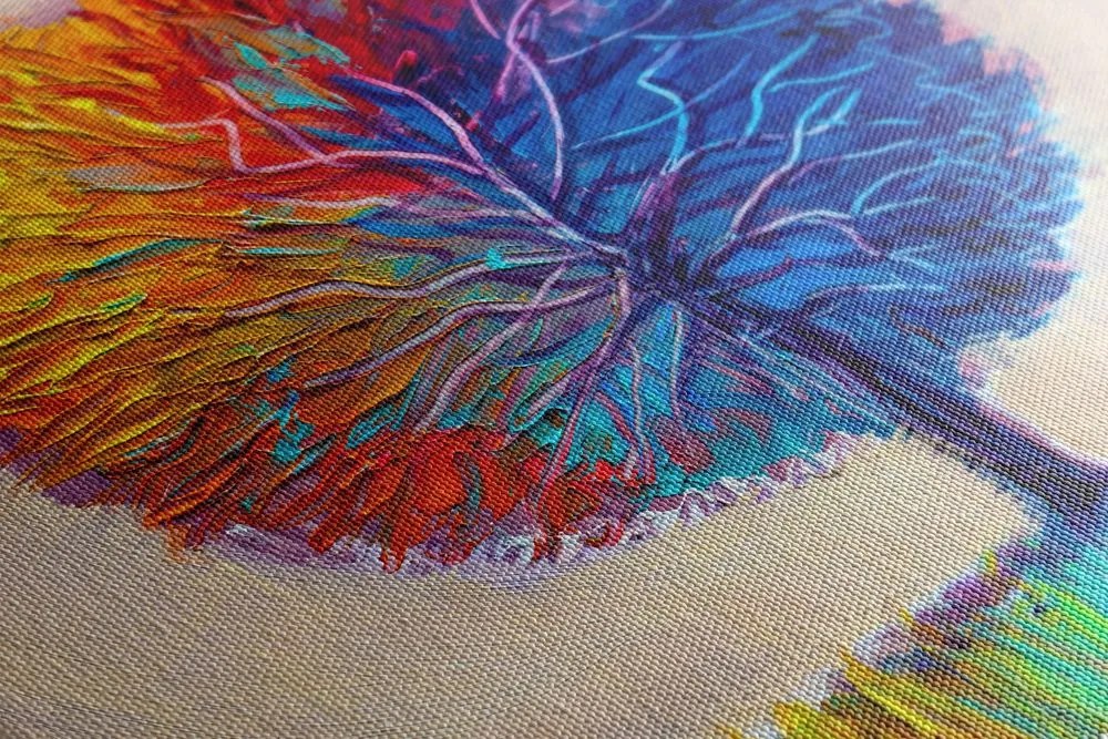 Stampa su tela – Albero acquerello colorato