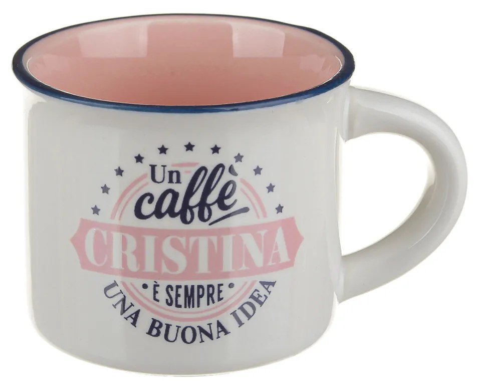 Tazzina caffè con nome Cristina in gres porcellanato