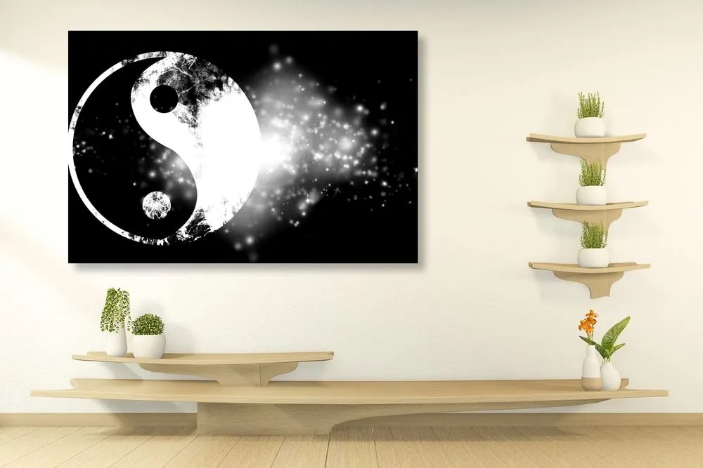 Quadro su tela – Simbolo Yin e Yang in bianco e nero