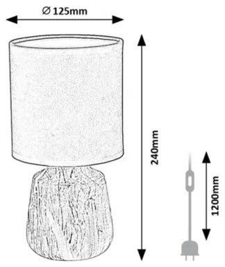 Rabalux 74066 - Lampada da tavolo NALISA 1xE14/40W/230V nero con effetto marmo