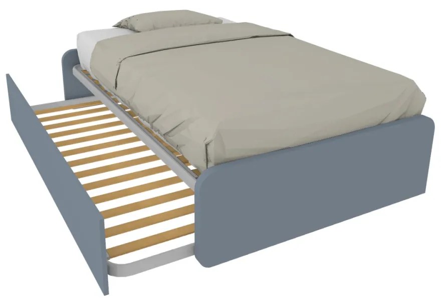 864R - Letto cameretta 120x190 1piazza e mezzo con secondo letto estraibile e testate personalizzabili.Reti incluse