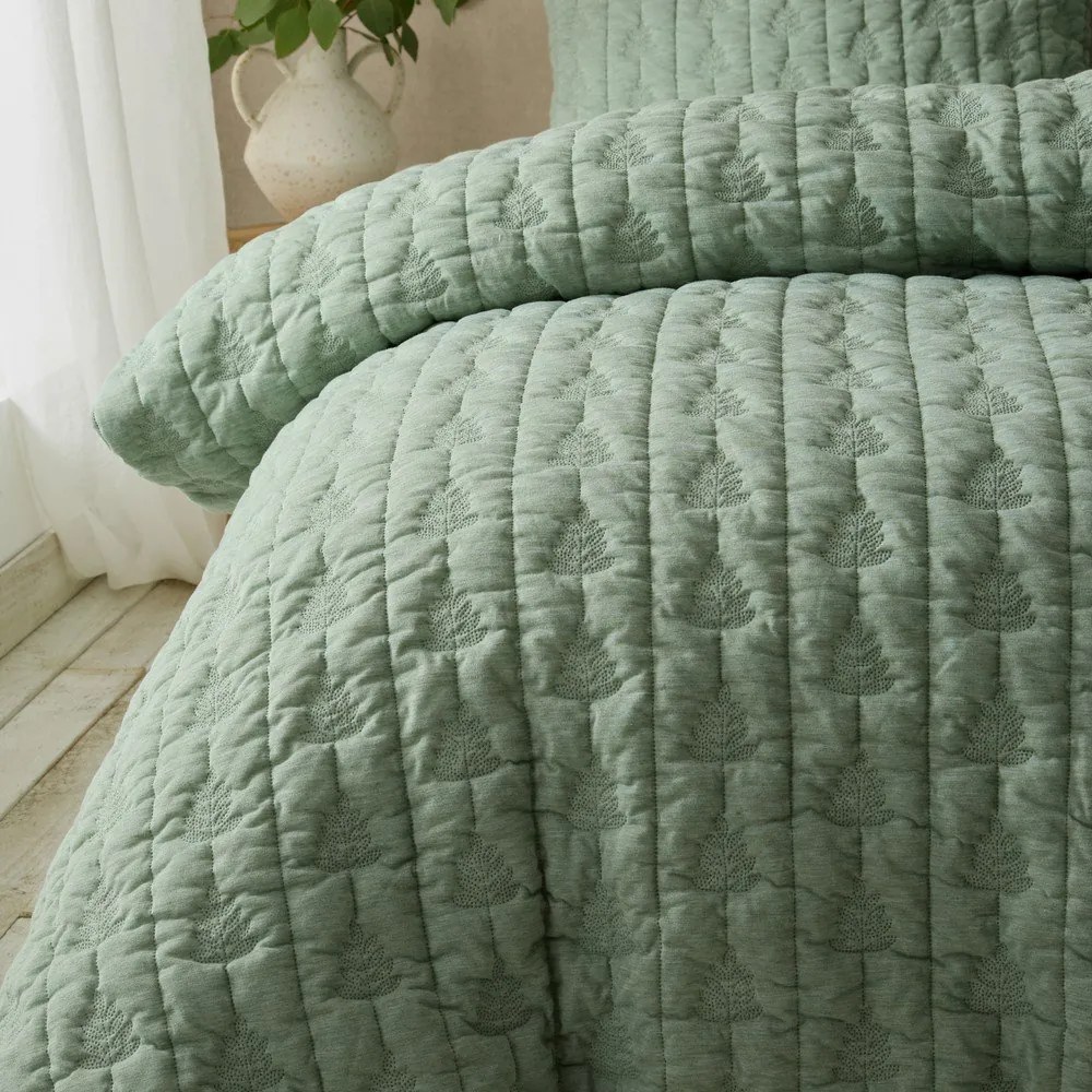 Set copripiumino e federa verde per letto singolo 135x200 cm Tamba Leaf – Pineapple Elephant