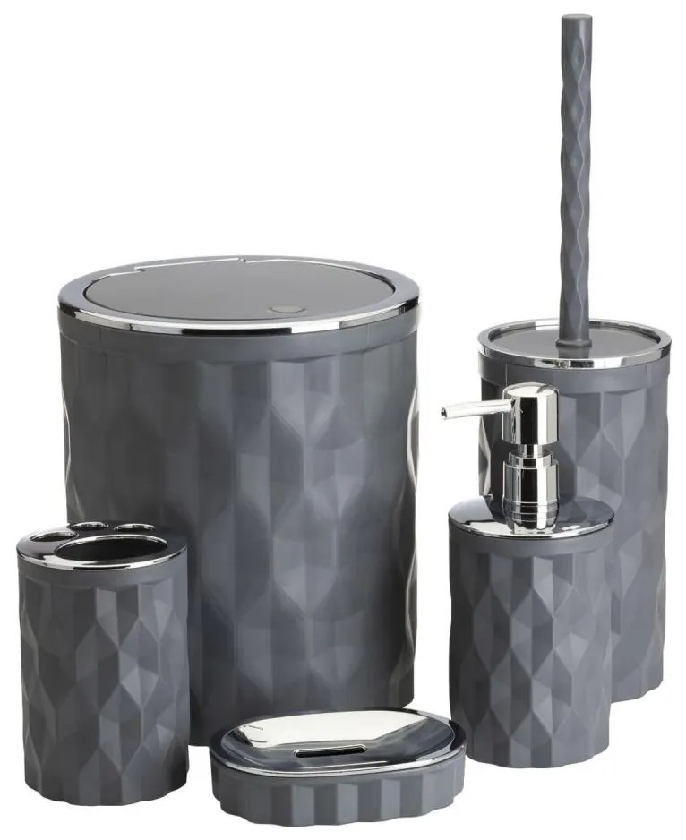 Set da bagno REINA 5 pz antracite/cromo