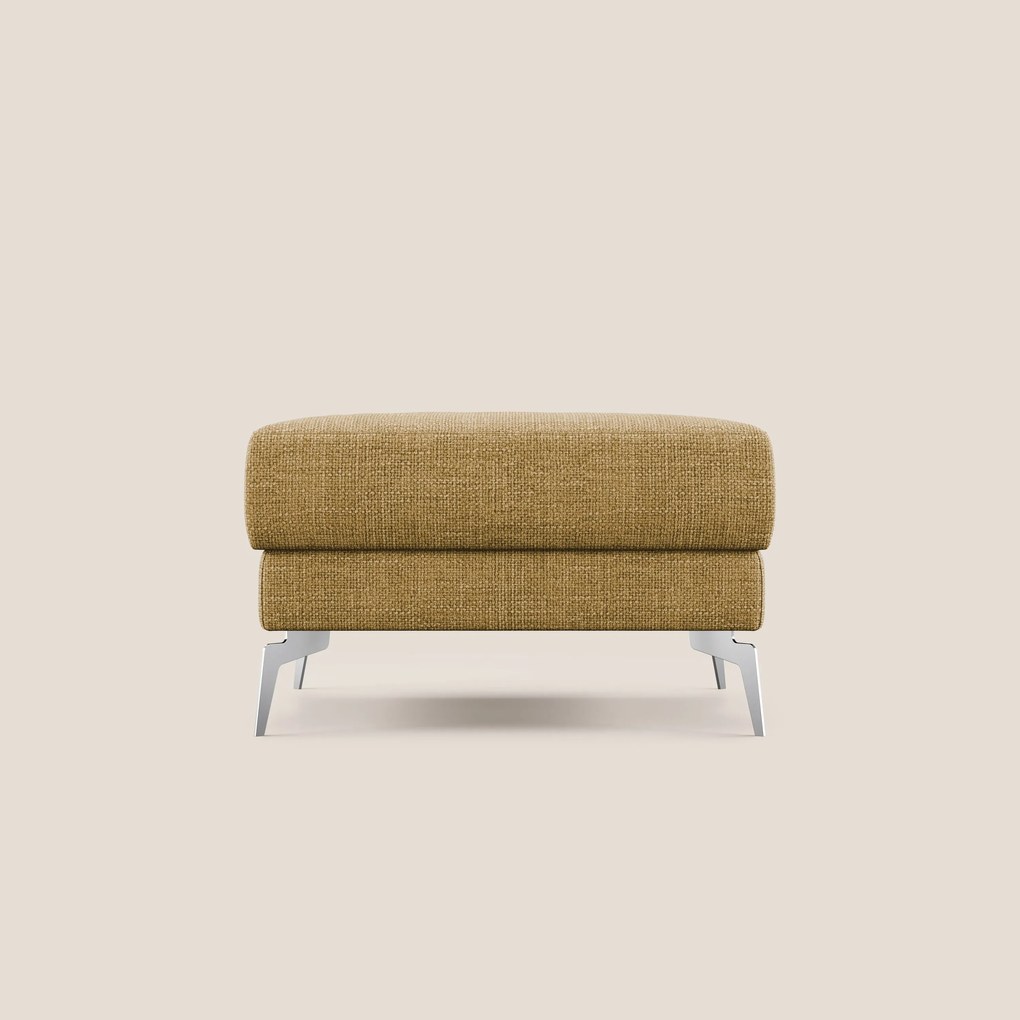 Star Pouf con piedini alti in tessuto impermeabile morbido intreccio T06 giallo