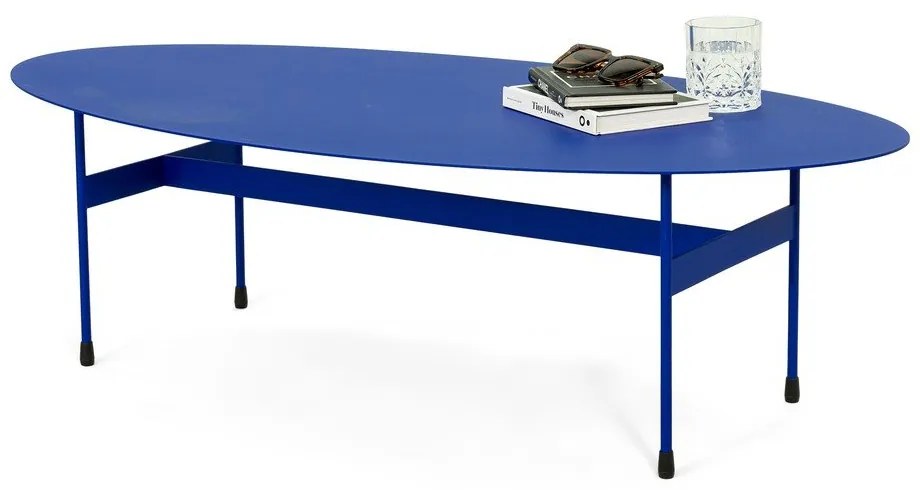 Tavolino da salotto blu in metallo 39x120 cm Mira – Spinder Design