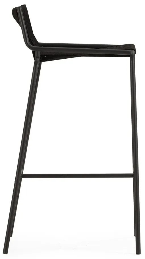 Sgabello da bar nero in metallo (altezza della seduta 65 cm) Emily – Marckeric