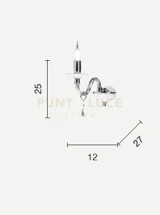 Applique in vetro e cristallo ottano livia 1 luce ap.livia-1-ott