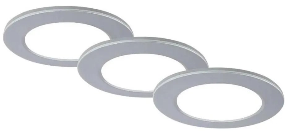 Brilo - SET 3x Lampada LED da incasso per bagni LED/4W/230V IP44 argento