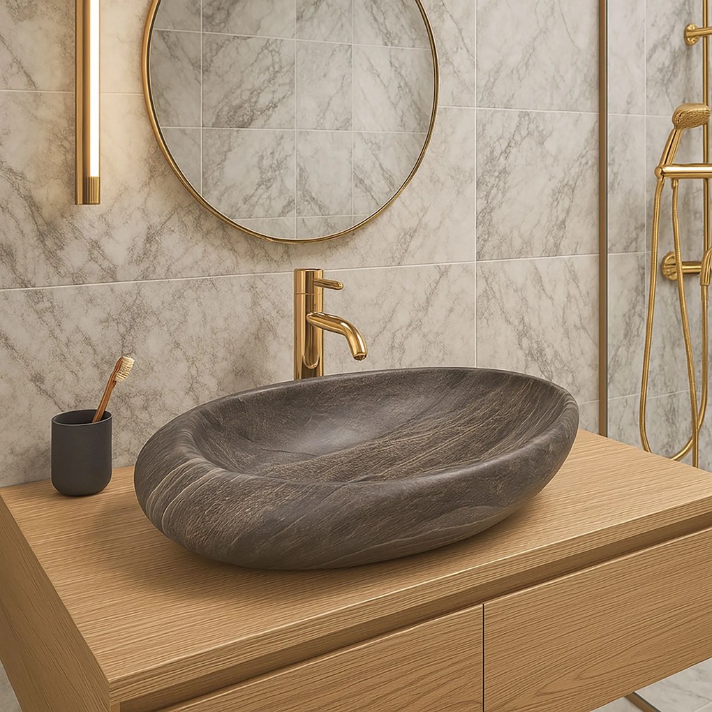 Lavabo da appoggio Rea Roxy A Stone D. Grey