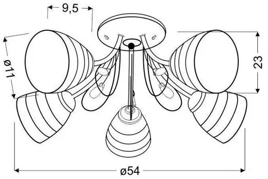 Lampadario a plafone SIMPLI 5xE27/40W/230V
