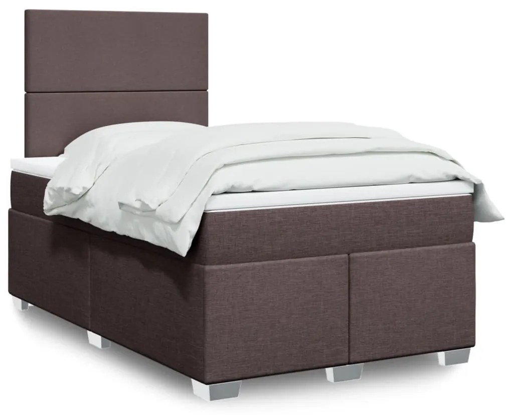Giroletto A Molle Con Materasso Marrone Scuro 120x200cm Tessuto /