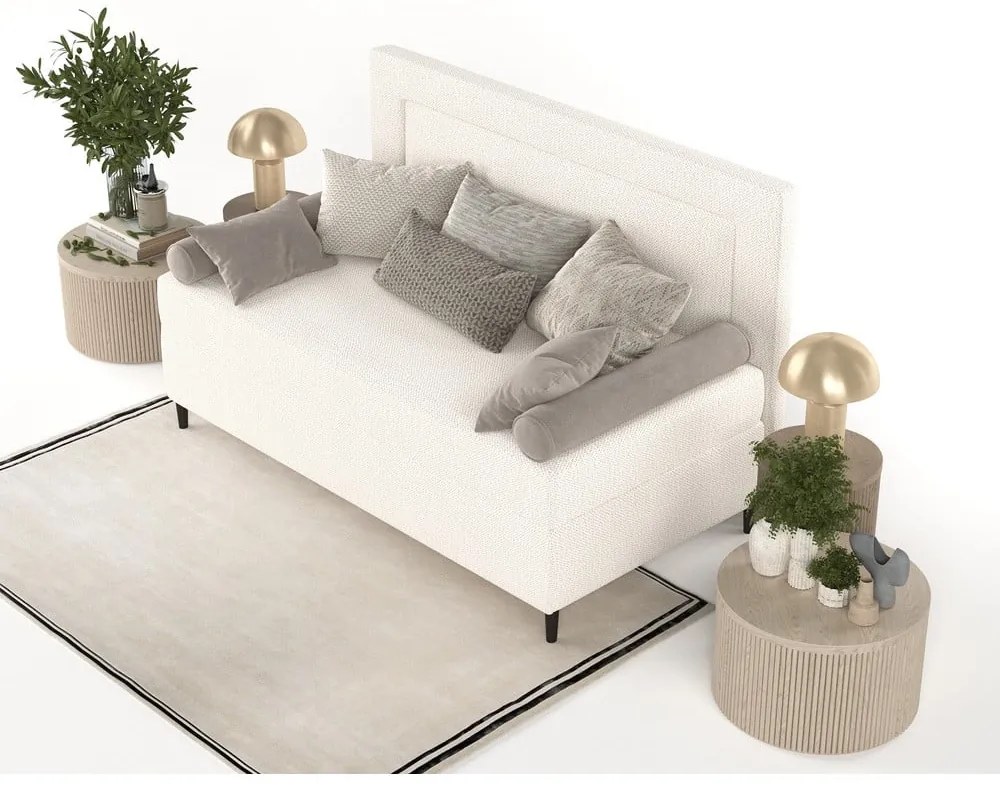 Letto singolo imbottito crema 90x200 cm Alba - Maison de Rêve