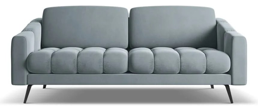 Divano azzurro con rivestimento in velluto 202 cm Nalu – Makamii