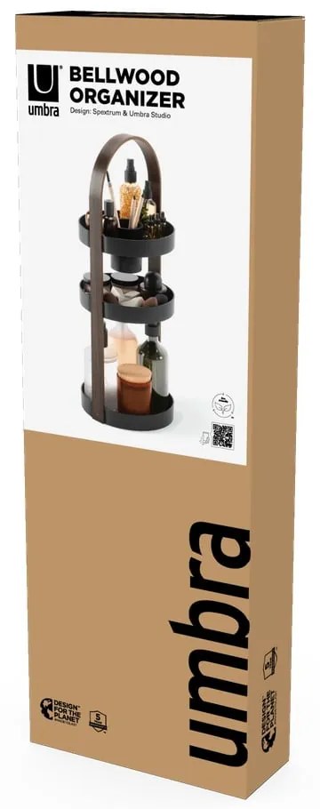 Organizzatore da bagno nero in plastica riciclata Bellwood - Umbra