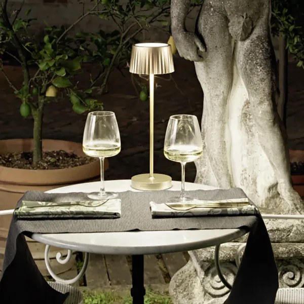 Lampada da tavolo LED 12x38 cm senza fili ricaricabile USB touch MACAO Oro