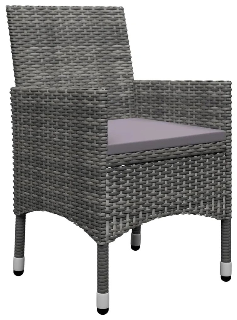 Set Mobili da Pranzo da Giardino 9 pz Polyrattan Acacia Grigio