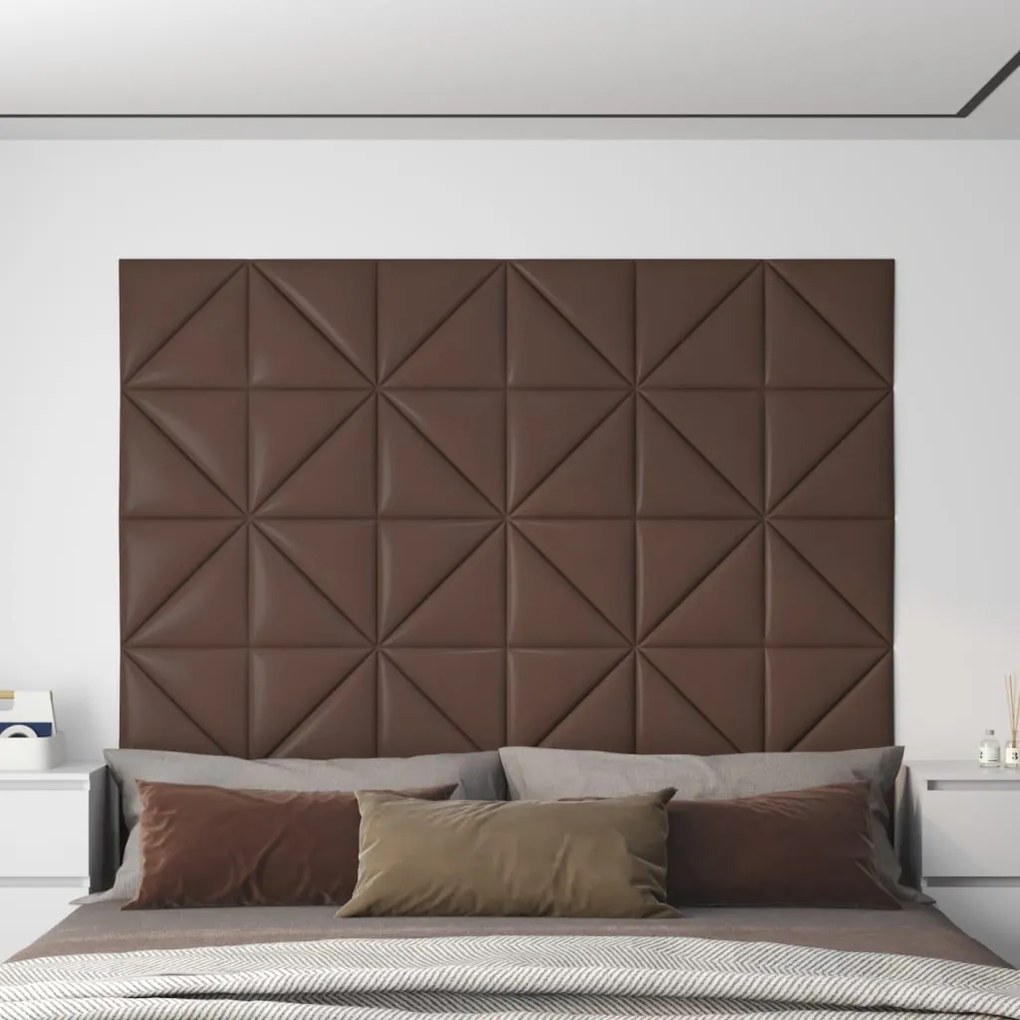 Pannelli Murali 12 Pz Marroni 30x30 Cm İn Similpelle 0,54 M² /