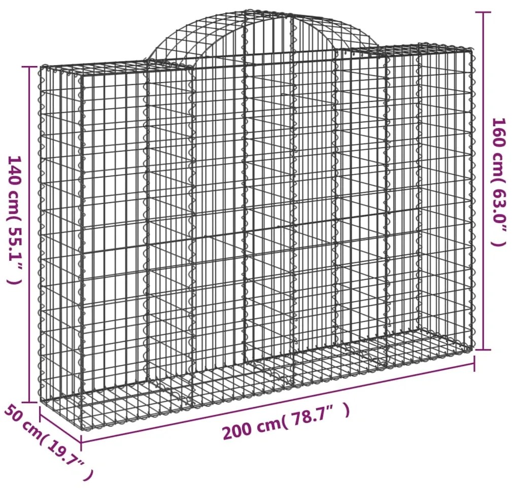 Cesti Gabbioni ad Arco 50 pz 200x50x140/160 cm Ferro Zincato