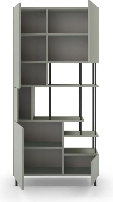 Libreria verde-grigio 84x175 cm Perla - Marckeric
