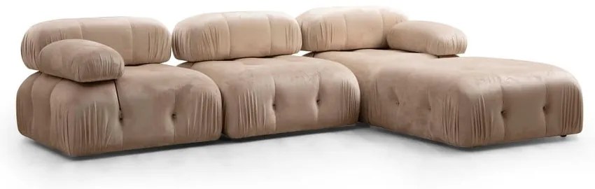 Sgabello in velluto beige Bubble - Artie