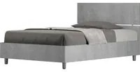 Letto 1 Piazza e Mezzo 120x200 cm con Rete e Contenitore Testata Dritta Demas Grigio